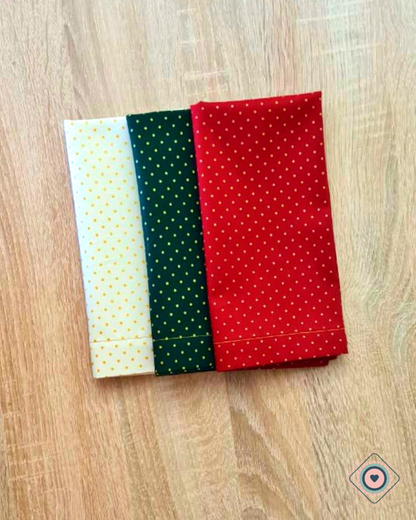 Servilleta de Tela Color Burdeo Lunares dorado