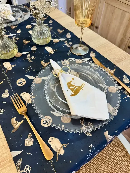 Set Camino doble faz Harry Potter Mundo Mágico y servilletas bordadas