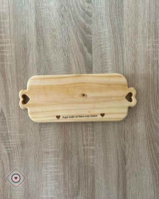 Tabla de madera Rectangular Aquí todo se hace con amor