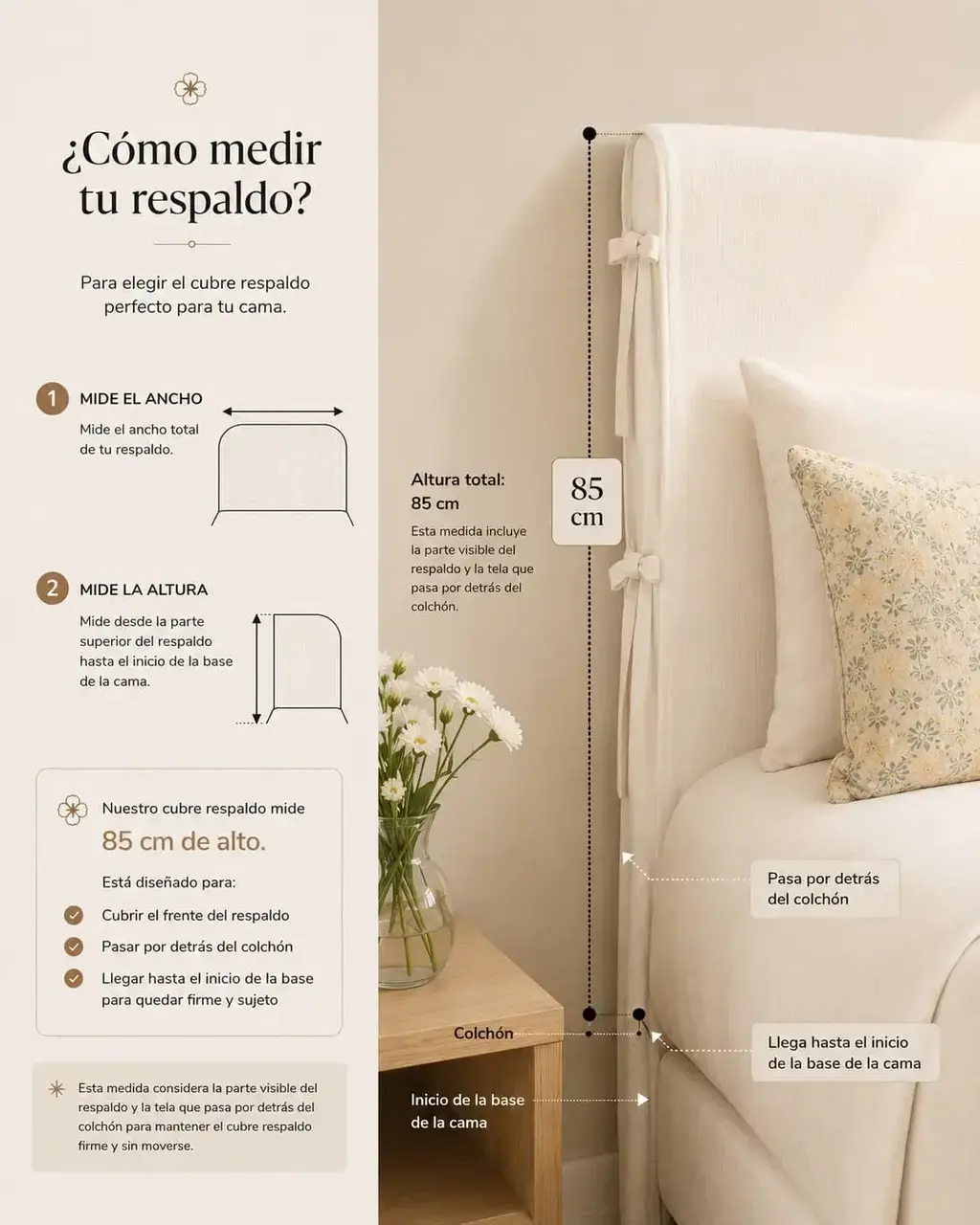 Cubre Respaldo de Lino — Color Crudo