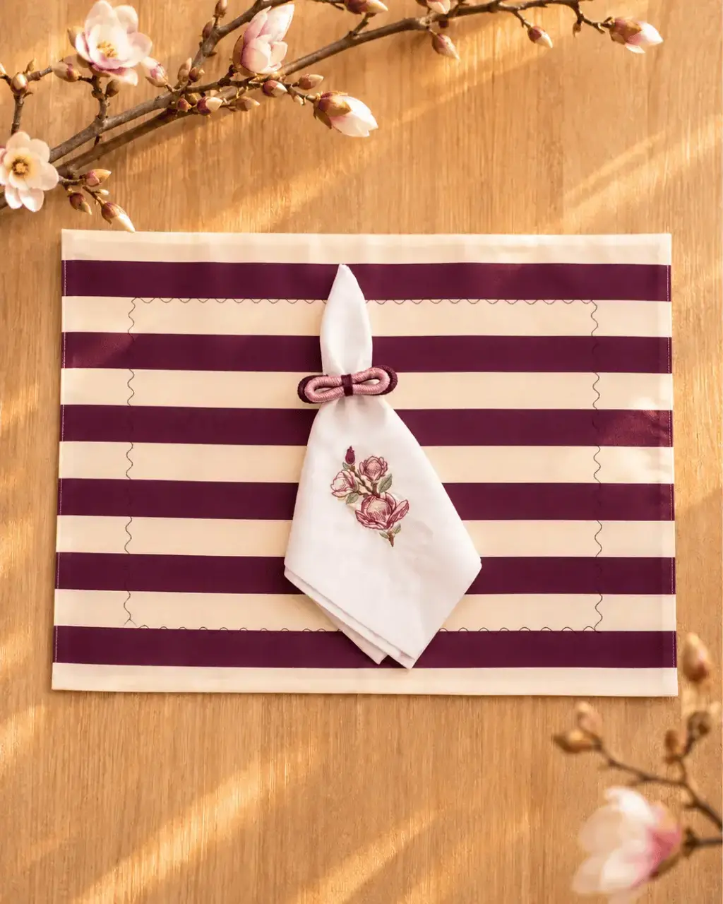 Porta Servilletas Moño de hilo morado - Las Magnolias