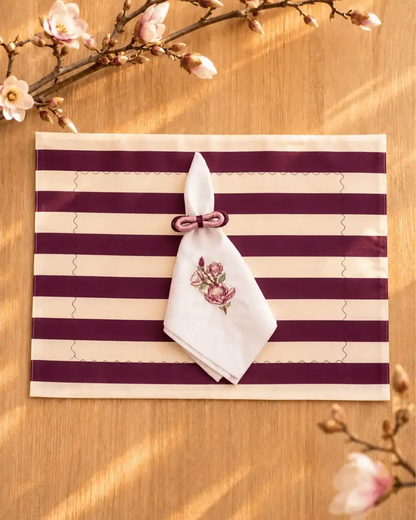Porta Servilletas Moño de hilo morado - Las Magnolias