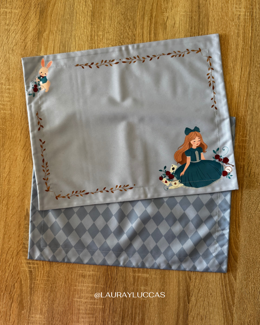 Individual de tela doble faz impermeable Alicia Celeste