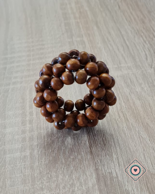 Porta Servilletas Erizo en Perlas Color Madera