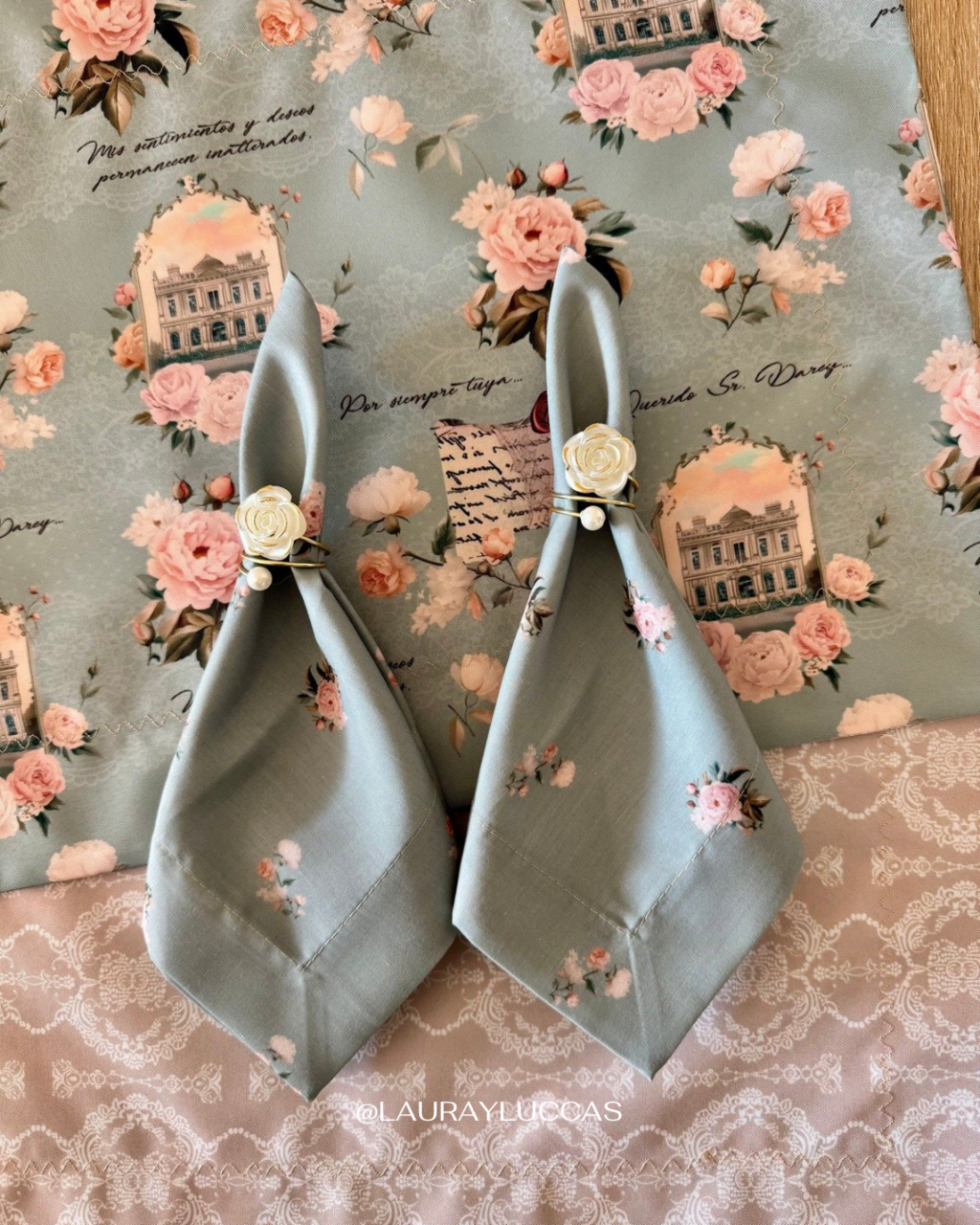 Kit de Mesa Orgullo y Prejuicio servilleta verde