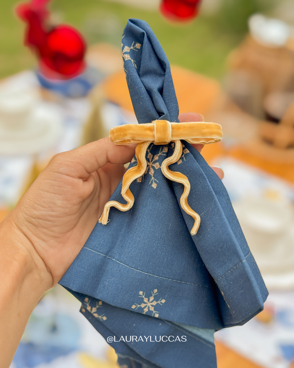 Servilleta de Tela Estampada Noche Azul