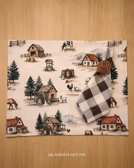 Kit de Mesa Puesta La Casona con servilleta estampada Vichy