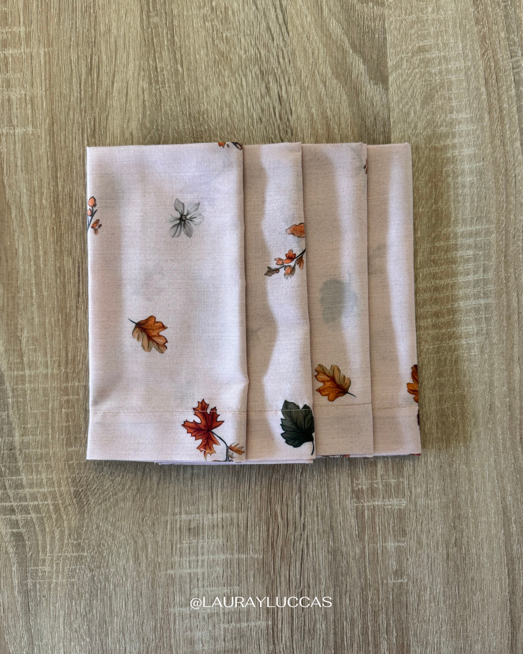 Set de 4 servilletas de tela estampadas Otoño Americano