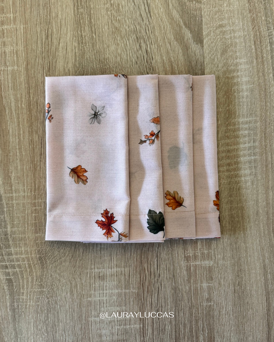 Set de 4 servilletas de tela estampadas Otoño Americano