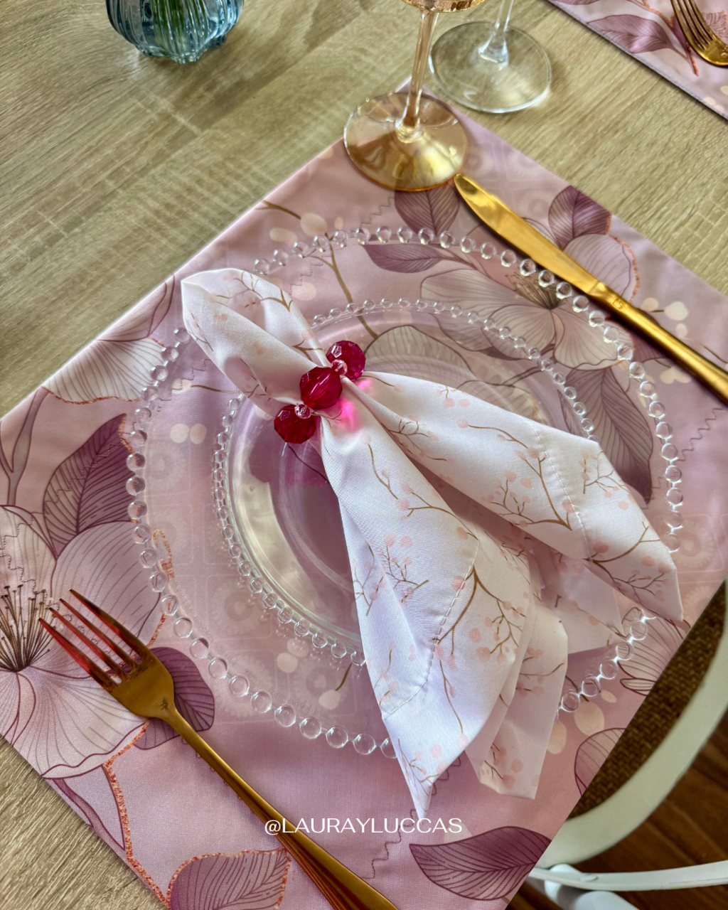 Servilleta de Tela Estampada Flor de Cerezo