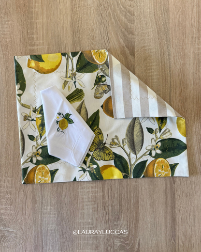 Set de Individual Impermeable + Servilleta de tela Limones