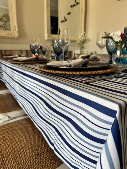 Mantel Rectangular Líneas azules