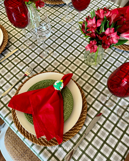 Mantel Rectangular Cuadrille Verde Berries