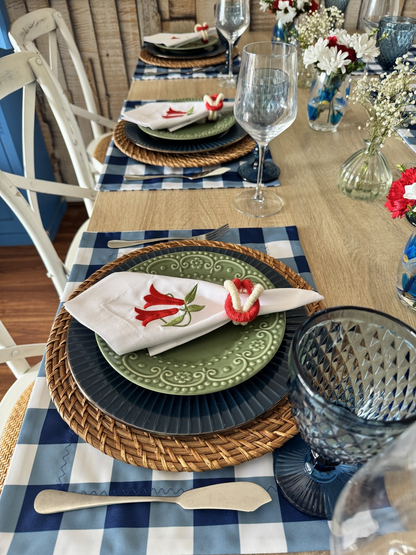 Kit de Mesa Picnic Azul con Servilletas Copihue