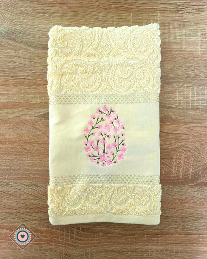 Porta rollo papel higiénico bordado Huevo Floral